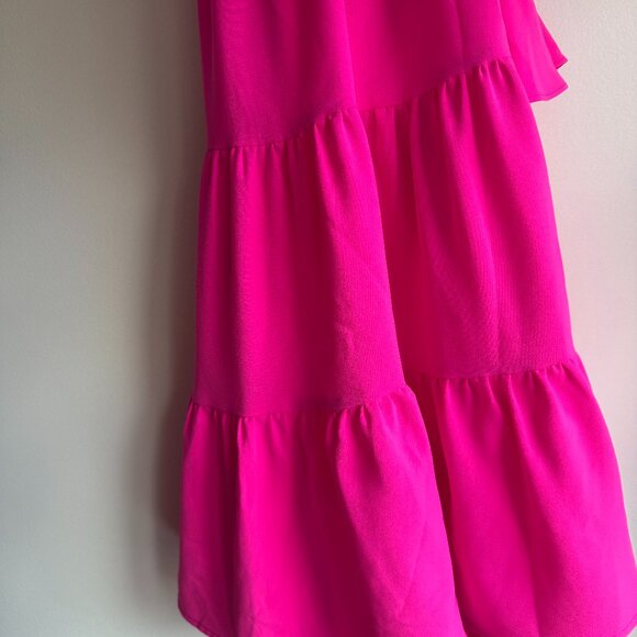 Pomander Place  Electric Pink Crepe Kenzo Dress (size small) - Picture 8 of 14